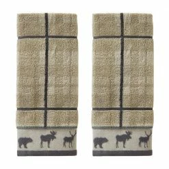 Grand Teton 2 Piece Hand Towel Set, taupe, cotton by SKL Home