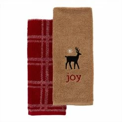 Cozy Home 2 Piece Hand Towel Set, Taupe, Cotton by SKL Home