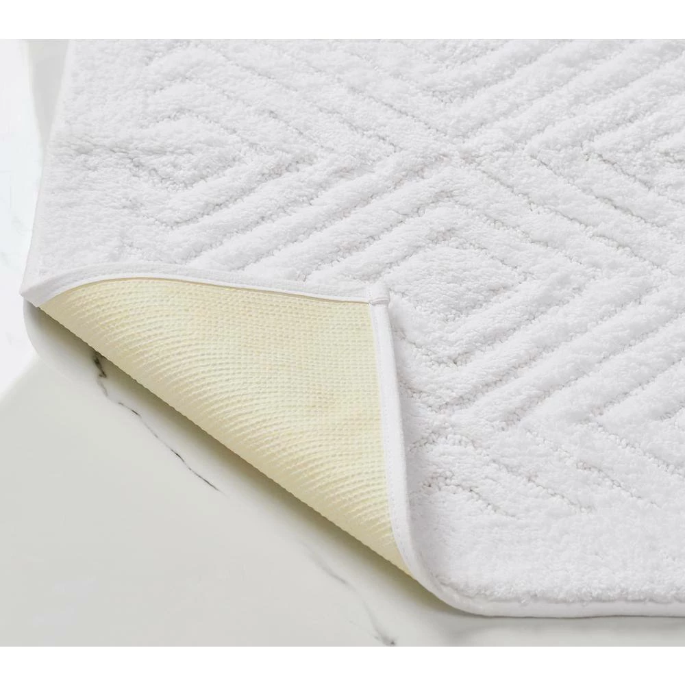 Trier Collection White 100% Cotton Rectangle 3-Piece Bath Rug and Towel Set by Better Trends 4 Trier Collection White 100% Cotton Rectangle 3-Piece Bath Rug and Towel Set by Better Trends - Image 2