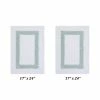Hotel Collection White/Blue 17 in. x 24 in. and 17 in. x 24 in. 100% Cotton 2 Piece Bath Rug Set by Better Trends