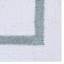 Hotel Collection White/Blue 17 in. x 24 in. and 17 in. x 24 in. 100% Cotton 2 Piece Bath Rug Set by Better Trends -Better Trends Sales Store white blue better trends bathroom rugs bath mats baho2pc1724whbl 76 1000