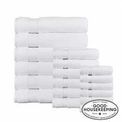 Egyptian Cotton 18-Piece Bath Sheet Towel Set in White by Home Decorators Collection
