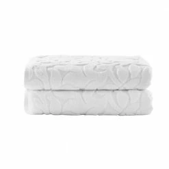 Turkish Cotton White Textured Bath Towel (Set of 2) by Home Decorators Collection