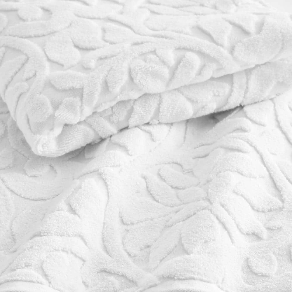 Turkish Cotton White Textured Bath Sheet (Set of 2) by Home Decorators Collection 4 Turkish Cotton White Textured Bath Sheet (Set of 2) by Home Decorators Collection - Image 2