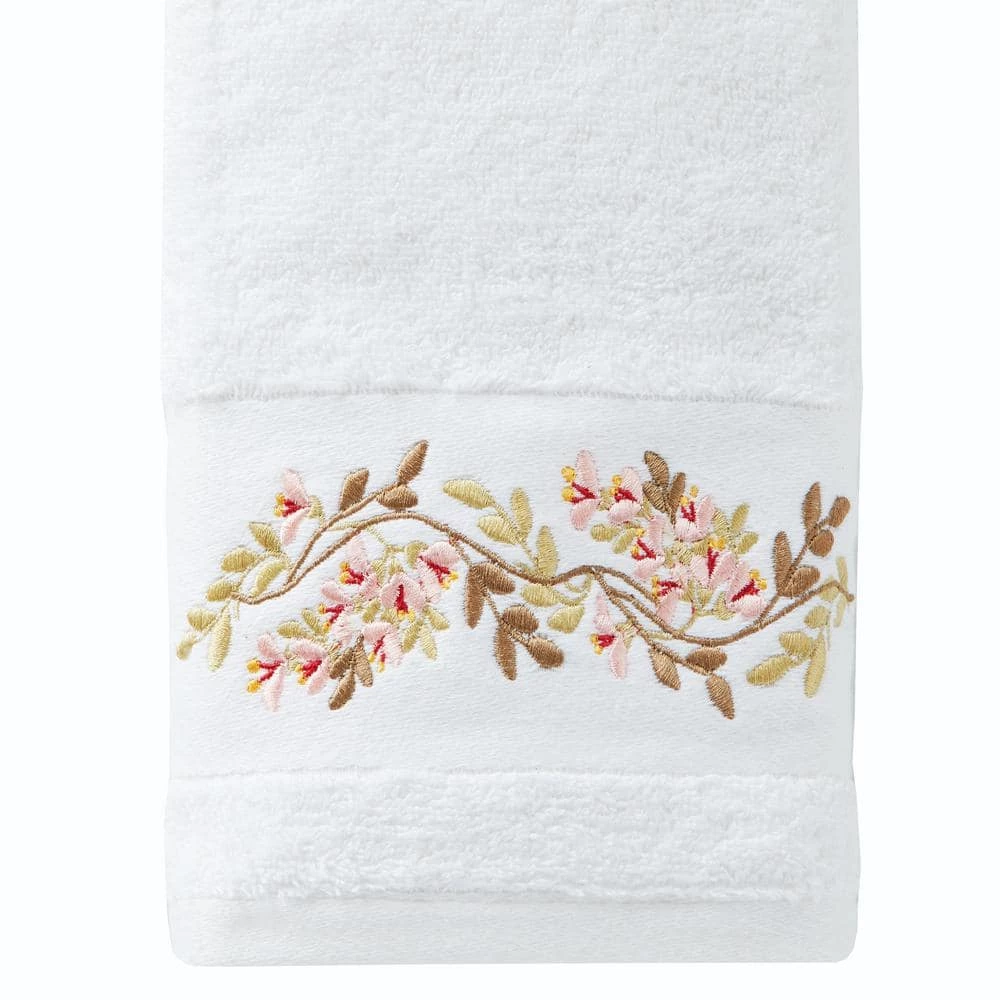 Misty White Floral Cotton Single Hand Towel by SKL Home 5 Misty White Floral Cotton Single Hand Towel by SKL Home - Image 3