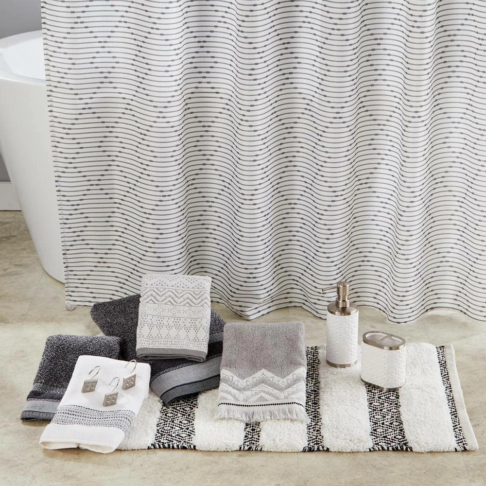 Geo White Stripe Cotton Single Hand Towel by SKL Home 7 Geo White Stripe Cotton Single Hand Towel by SKL Home - Image 5