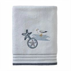 Sea Drift Bath Towel, white, cotton by SKL Home