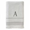 Casual Monogram Letter A Bath Towel, white, cotton by SKL Home -Better Trends Sales Store white skl home bath towels w453800080a103 64 1000