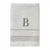Casual Monogram Letter B Bath Towel, White, Cotton by SKL Home -Better Trends Sales Store white skl home bath towels w453800080b103 64 1000