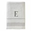 Casual Monogram Letter E Bath Towel, white, cotton by SKL Home -Better Trends Sales Store white skl home bath towels w453800080e103 64 1000