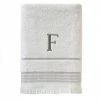 Casual Monogram Letter F Bath Towel, white, cotton by SKL Home -Better Trends Sales Store white skl home bath towels w453800080f103 64 1000