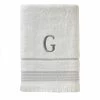 Casual Monogram Letter G Bath Towel, white, cotton by SKL Home -Better Trends Sales Store white skl home bath towels w453800080g103 64 1000
