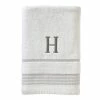 Casual Monogram Letter H Bath Towel, white, cotton by SKL Home -Better Trends Sales Store white skl home bath towels w453800080h103 64 1000