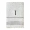 Casual Monogram Letter I Bath Towel, white, cotton by SKL Home -Better Trends Sales Store white skl home bath towels w453800080i103 64 1000