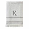 Casual Monogram Letter K Bath Towel, white, cotton by SKL Home -Better Trends Sales Store white skl home bath towels w453800080k103 64 1000