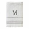 Casual Monogram Letter M Bath Towel, white, cotton by SKL Home 1 Casual Monogram Letter M Bath Towel, white, cotton by SKL Home -Better Trends Sales Store white skl home bath towels w453800080m103 64 1000