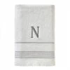 Casual Monogram Letter N Bath Towel, white, cotton by SKL Home -Better Trends Sales Store white skl home bath towels w453800080n103 64 1000