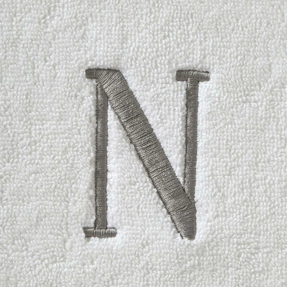 Casual Monogram Letter N Bath Towel, white, cotton by SKL Home 4 Casual Monogram Letter N Bath Towel, white, cotton by SKL Home - Image 2
