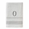 Casual Monogram Letter O Bath Towel, white, cotton by SKL Home