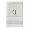 Casual Monogram Letter Q Bath Towel, white, cotton by SKL Home -Better Trends Sales Store white skl home bath towels w453800080q103 64 1000