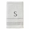 Casual Monogram Letter S Bath Towel, white, cotton by SKL Home -Better Trends Sales Store white skl home bath towels w453800080s103 64 1000