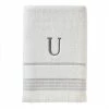 Casual Monogram Letter U Bath Towel, white, cotton by SKL Home -Better Trends Sales Store white skl home bath towels w453800080u103 64 1000