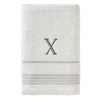 Casual Monogram Letter X Bath Towel, white, cotton by SKL Home