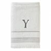 Casual Monogram Letter Y Bath Towel, white, cotton by SKL Home -Better Trends Sales Store white skl home bath towels w453800080y103 64 1000