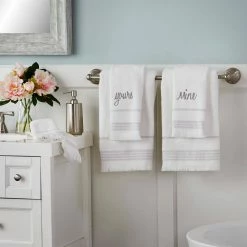 Casual Mine & Yours 2 Piece Hand Towel Set, white, cotton by SKL Home 7 Casual Mine & Yours 2 Piece Hand Towel Set, white, cotton by SKL Home -Better Trends Sales Store white skl home bath towels w4538000830203 4f 1000
