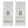 Casual Monogram Letter B Hand Towel 2 piece set, white, cotton by SKL Home
