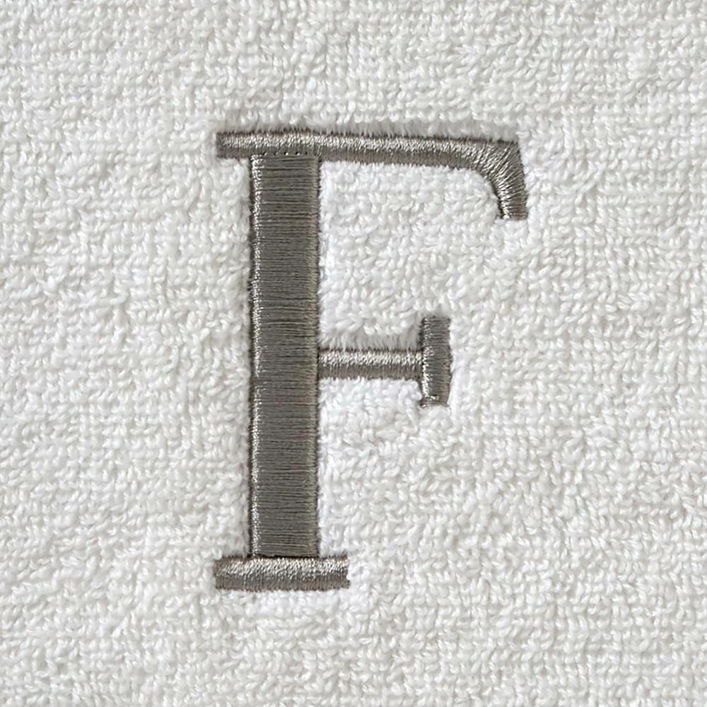 Casual Monogram Letter F Hand Towel 2 piece set, white, cotton by SKL Home 4 Casual Monogram Letter F Hand Towel 2 piece set, white, cotton by SKL Home - Image 2