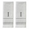 Casual Monogram Letter I Hand Towel 2 piece set, white, cotton by SKL Home -Better Trends Sales Store white skl home bath towels w453800083i203 64 1000
