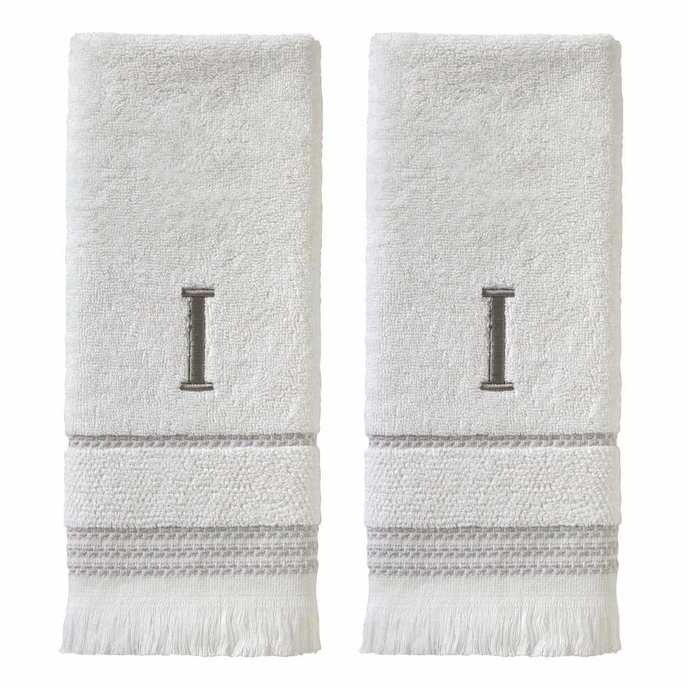 Casual Monogram Letter I Hand Towel 2 piece set, white, cotton by SKL Home 3 Casual Monogram Letter I Hand Towel 2 piece set, white, cotton by SKL Home