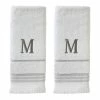 Casual Monogram Letter M Hand Towel 2 piece set, white, cotton by SKL Home -Better Trends Sales Store white skl home bath towels w453800083m203 64 1000