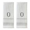 Casual Monogram Letter O Hand Towel 2 piece set, white, cotton by SKL Home -Better Trends Sales Store white skl home bath towels w453800083o203 64 1000