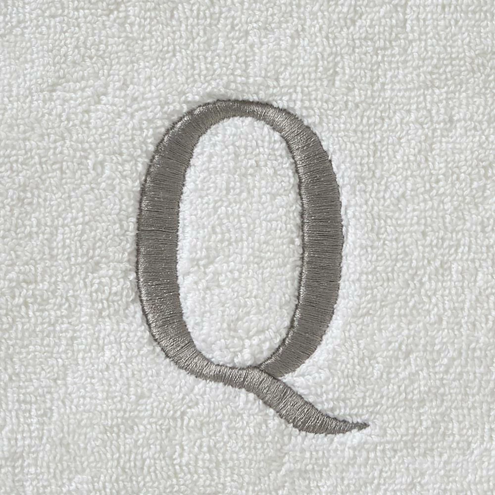 Casual Monogram Letter Q Hand Towel 2 piece set, white, cotton by SKL Home 4 Casual Monogram Letter Q Hand Towel 2 piece set, white, cotton by SKL Home - Image 2