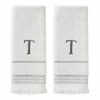 Casual Monogram Letter T Hand Towel 2 piece set, white, cotton by SKL Home 1 Casual Monogram Letter T Hand Towel 2 piece set, white, cotton by SKL Home -Better Trends Sales Store white skl home bath towels w453800083t203 64 1000