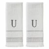 Casual Monogram Letter U Hand Towel 2 piece set, white, cotton by SKL Home -Better Trends Sales Store white skl home bath towels w453800083u203 64 1000
