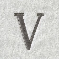 Casual Monogram Letter V Hand Towel 2 piece set, white, cotton by SKL Home -Better Trends Sales Store white skl home bath towels w453800083v203 c3 1000