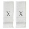 Casual Monogram Letter X Hand Towel 2 piece set, white, cotton by SKL Home -Better Trends Sales Store white skl home bath towels w453800083x203 64 1000