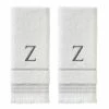 Casual Monogram Letter Z Hand Towel 2 piece set, white, cotton by SKL Home -Better Trends Sales Store white skl home bath towels w453800083z203 64 1000